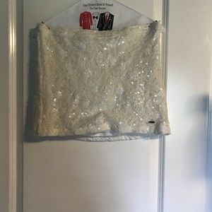 Hollister sequins white skirt